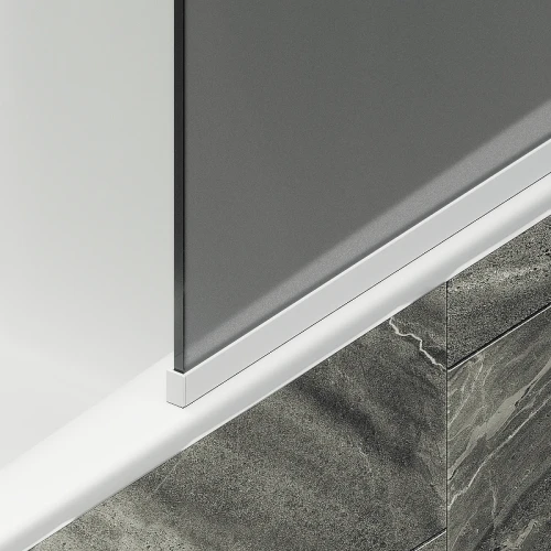 Шторка на ванну Maybah Glass MGV-153-1у 740x1400 в узком профиле Белый стекло графитовое матовое