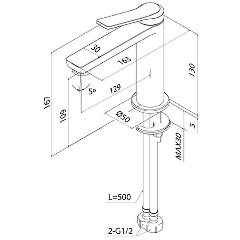 Смеситель для раковины Iddis Parker PARBL00i01 Черный матовый
