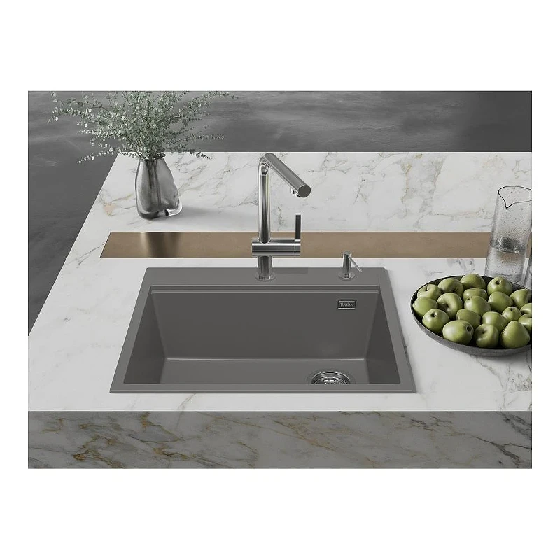 Кухонная мойка Rivelato Tesoro 60 TR-605-R grigio metallizz цвет Серый металлик