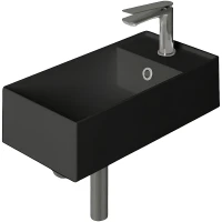 Раковина Simas Agile 50 R AG50 nero matt*1 Черная матовая фарфор подвесная, полувстраиваемая