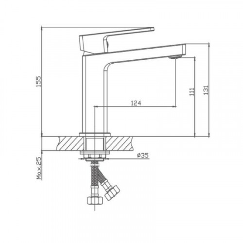 Смеситель для раковины Haiba HB10615-7 Черный матовый латунь