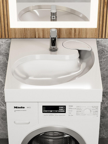 Раковина Uperwood Comforty 60 291021038 на стиральную машину цвет Белый глянцевый