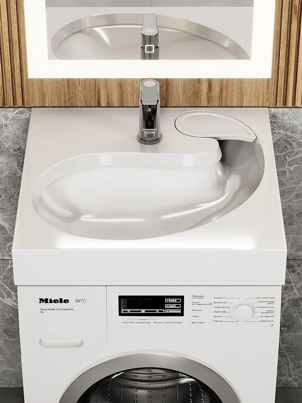 Раковина Uperwood Comforty 60 291021038 на стиральную машину цвет Белый глянцевый