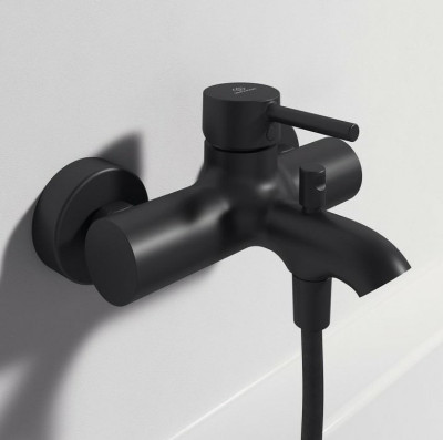 Смеситель для ванны Ideal Standard Ceraline BC199XG Черный шелк латунь на стену