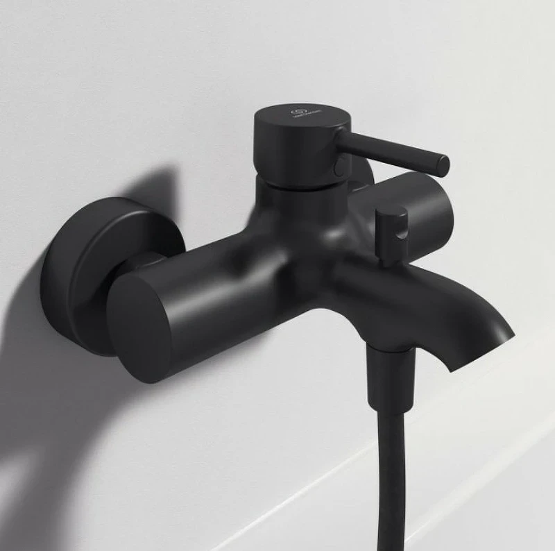 Смеситель для ванны Ideal Standard Ceraline BC199XG Черный шелк латунь на стену