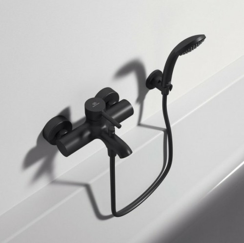 Смеситель для ванны Ideal Standard Ceraline BC199XG Черный шелк латунь на стену