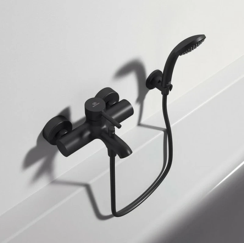 Смеситель для ванны Ideal Standard Ceraline BC199XG Черный шелк латунь на стену