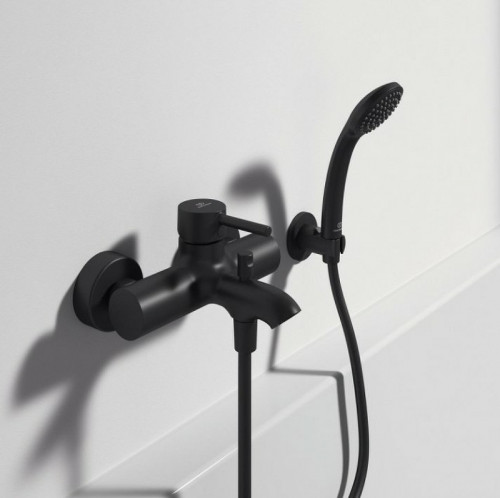 Смеситель для ванны Ideal Standard Ceraline BC199XG Черный шелк латунь на стену