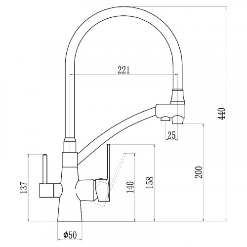 Смеситель для кухни Savol S-L1805H-01 цвет Черный