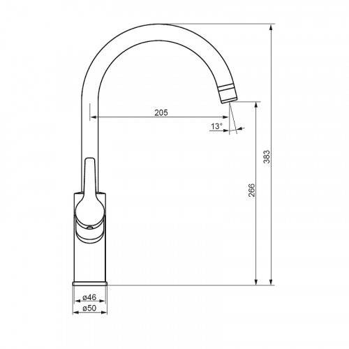 Смеситель для кухни Damixa Eclipse 310721000 Хром нержавеющая сталь, цинк, пластик