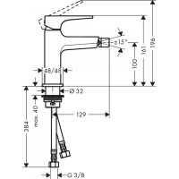 Смеситель для биде Hansgrohe Metropol 32520140 Шлифованная бронза латунь