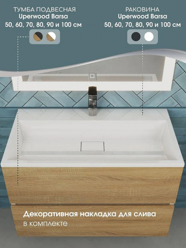 Раковина Uperwood Barsa 80 293020530 цвет Белый глянцевый