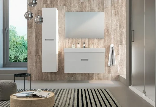 Тумба под раковину Creto Malibu 80 7-1078W подвесная Белая МДФ / ЛДСП