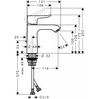 Смеситель для раковины Hansgrohe Metris 31204000 Хром латунь