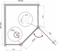 Душевой уголок BelBagno Uno 100х80 UNO-195-PH-1-100/80-C-Cr профиль Хром стекло прозрачное