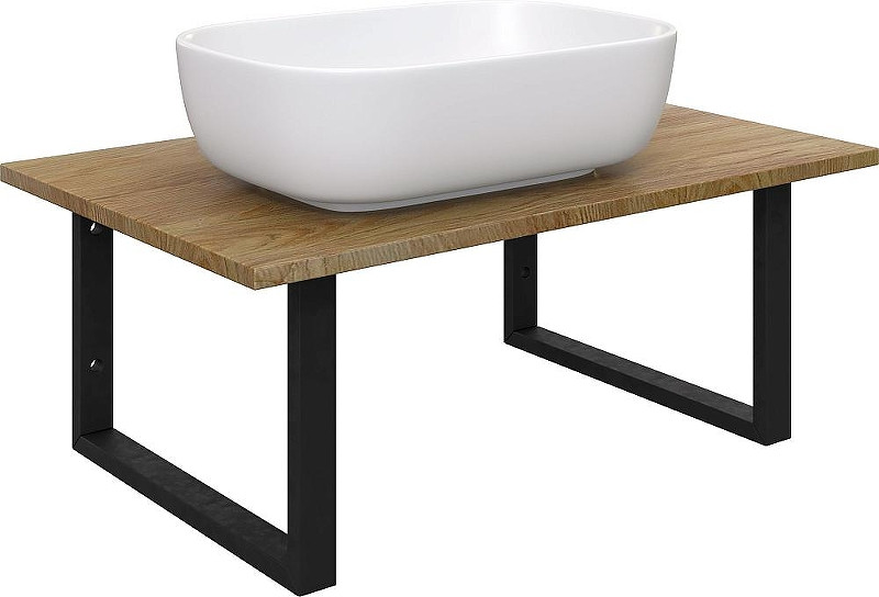 Комплект мебели для ванной DIWO Элиста 80 подвесной цвет Черный муар Светлое дерево