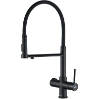 Смеситель для кухни ZorG Steel Hammer SH 2003 BLACK Черный матовый латунь на столешницу