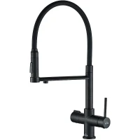 Смеситель для кухни ZorG Steel Hammer SH 2003 BLACK Черный матовый латунь на столешницу