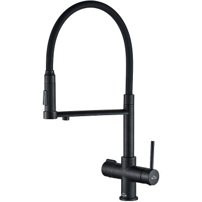 Смеситель для кухни ZorG Steel Hammer SH 2003 BLACK Черный матовый латунь на столешницу