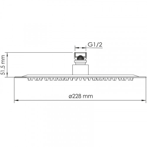 Верхний душ WasserKRAFT Asphe A331 Розовое золото нержавеющая сталь на потолок