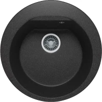 Кухонная мойка Polygran Atol-520 №16 627444 Черная искусственный камень (литьевой мрамор) встраиваемый