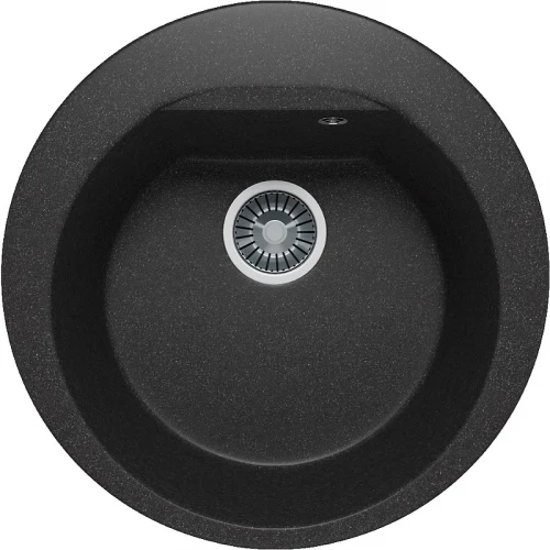 Кухонная мойка Polygran Atol-520 №16 627444 Черная искусственный камень (литьевой мрамор) встраиваемый