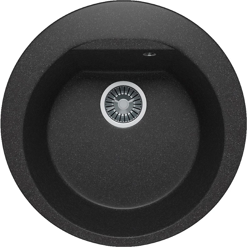 Кухонная мойка Polygran Atol-520 №16 627444 Черная искусственный камень (литьевой мрамор) встраиваемый