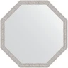 Зеркало Evoform Octagon 68х68 BY 3684 в багетной раме - Волна алюминий 46 мм