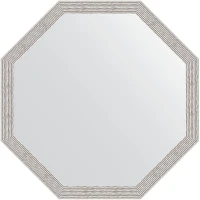 Зеркало Evoform Octagon 68х68 BY 3684 в багетной раме - Волна алюминий 46 мм