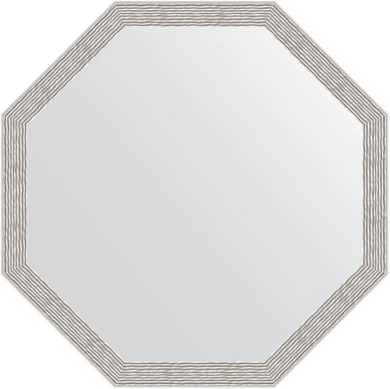 Зеркало Evoform Octagon 68х68 BY 3684 в багетной раме - Волна алюминий 46 мм