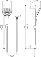Душевой гарнитур Ideal Standard Ideal Rain Evo Jet Round XL3 B1761AA Хром латунь на стену