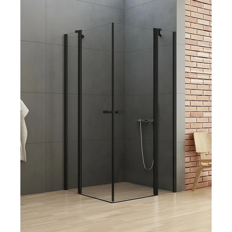 Душевой уголок New Trendy New Soleo Black 90х110 K-0761 профиль Черный стекло прозрачное