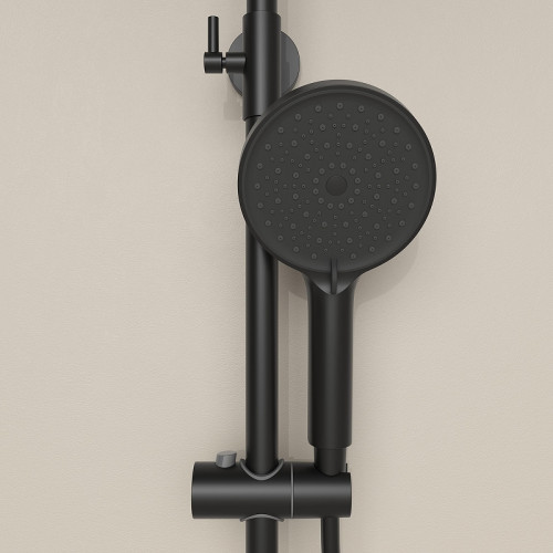 Душевая система Sancos Teo SC11001MB с термостатом цвет Черный матовый