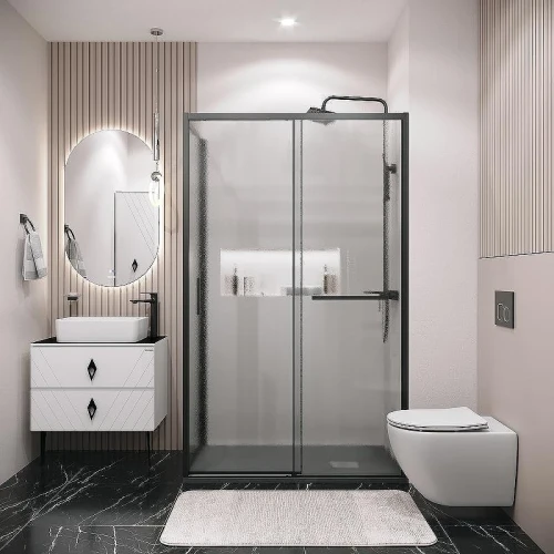 Душевой уголок Grossman Style 120х70 120.K33.05.1270.21.02 профиль Черный матовый стекло шиншилла