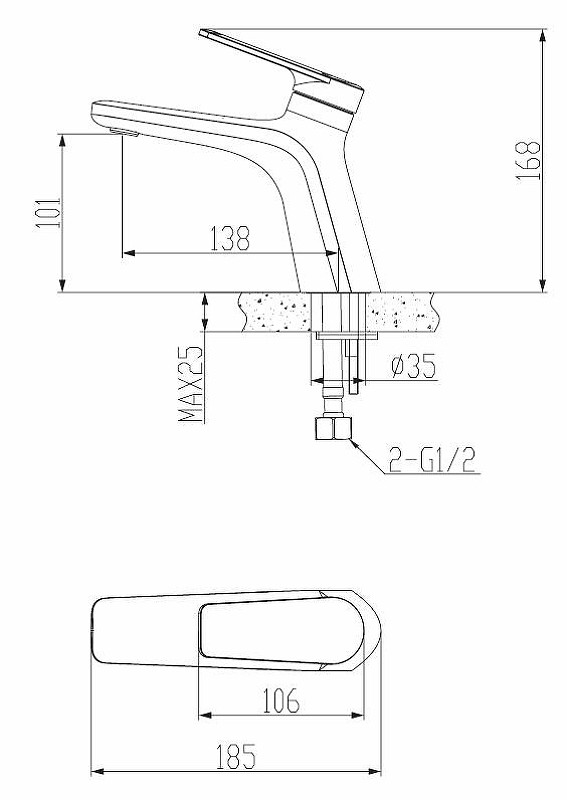 Смеситель для раковины ESKO Baku BK 26 Хром