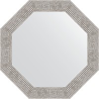 Зеркало Evoform Octagon 77х77 BY 3810 в багетной раме - Волна хром 90 мм стекло