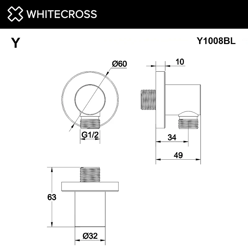 Шланговое подключение Whitecross Y brushed gold Y1008GLB Брашированное золото
