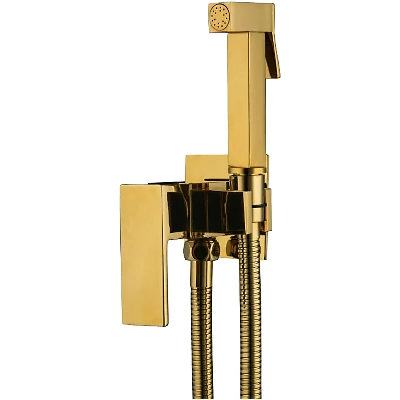 Гигиенический душ со смесителем Frap F7506-3 Золото латунь на стену