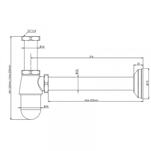 Сифон для раковины Remer 970114 Хром