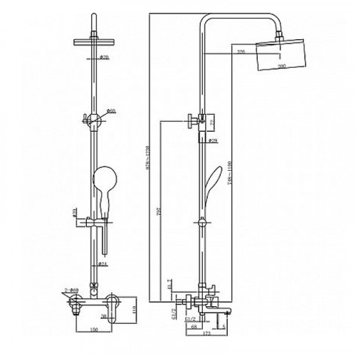 Душевая система Aquanet Passion S3 212275 Хром латунь на стену