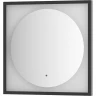 Зеркало Defesto Eclipce 60х60 DF 2231R с подсветкой 12W-3000К/в багетной раме/ИК - выключатель/Теплый белый свет/Черная рама