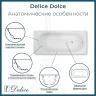Ванна из искусственного камня Delice Dolce 170х75 DLR330059RB-G цвет Белый глянцевый с черными ручками