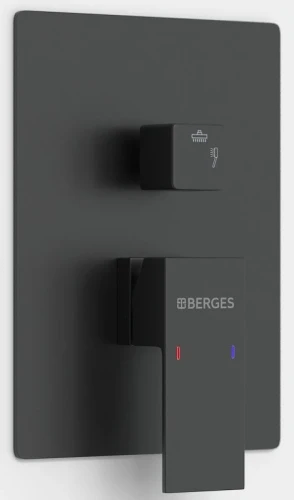 Душевая система Berges Nardis 2S Black 071002 Черная матовая латунь встраиваемый