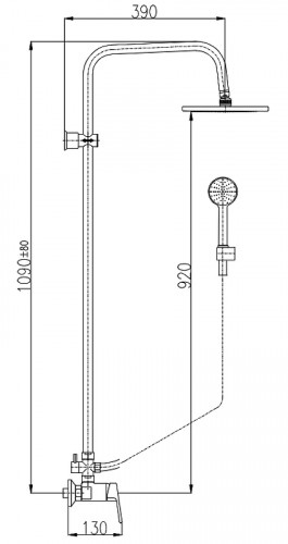 Душевая система Rav Slezak Colorado CO182.5/3CMATC Черный матовый латунь на стену