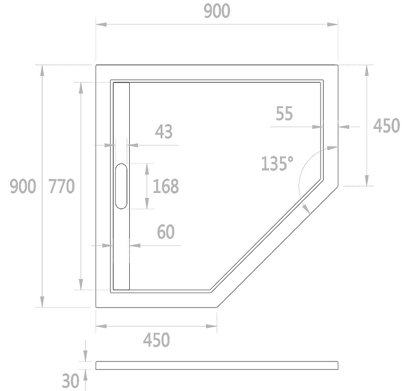 Душевой поддон из искусственного камня WeltWasser TR P 90x90 10000002949 Белый