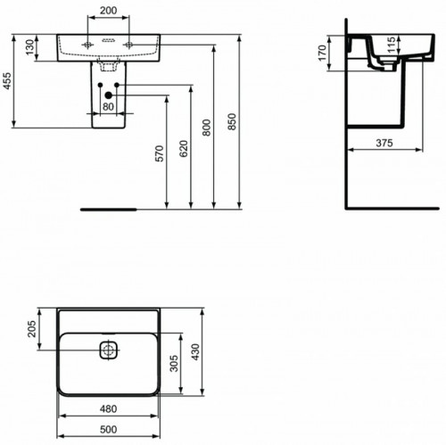 Раковина Ideal Standard Strada II 50 T363701 Euro White