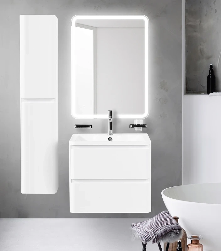 Тумба под раковину BelBagno 70 ALBANO-700-2C-SO-BL подвесная Bianco Lucido МДФ / ЛДСП
