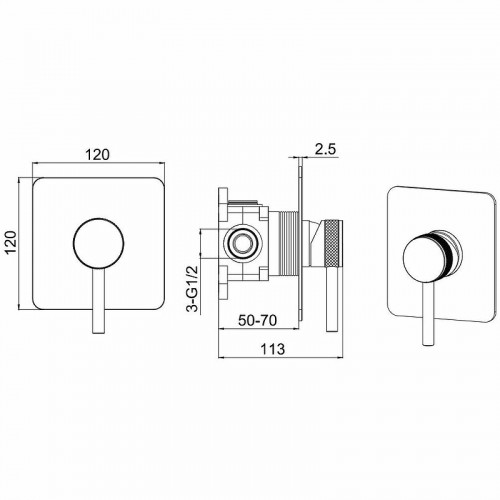 Смеситель для душа Allen Brau Priority 5.31012-00 Хром латунь встраиваемый