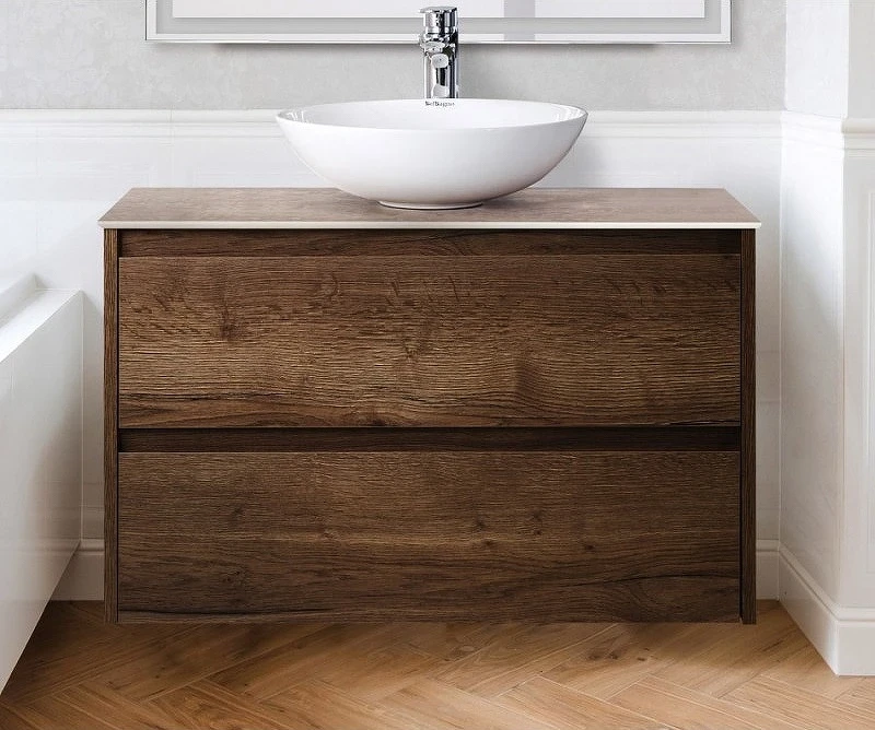 Тумба под раковину BelBagno Kraft 80 KRAFT-800-2C-SO-RT подвесная Rovere Tabacco МДФ / ЛДСП