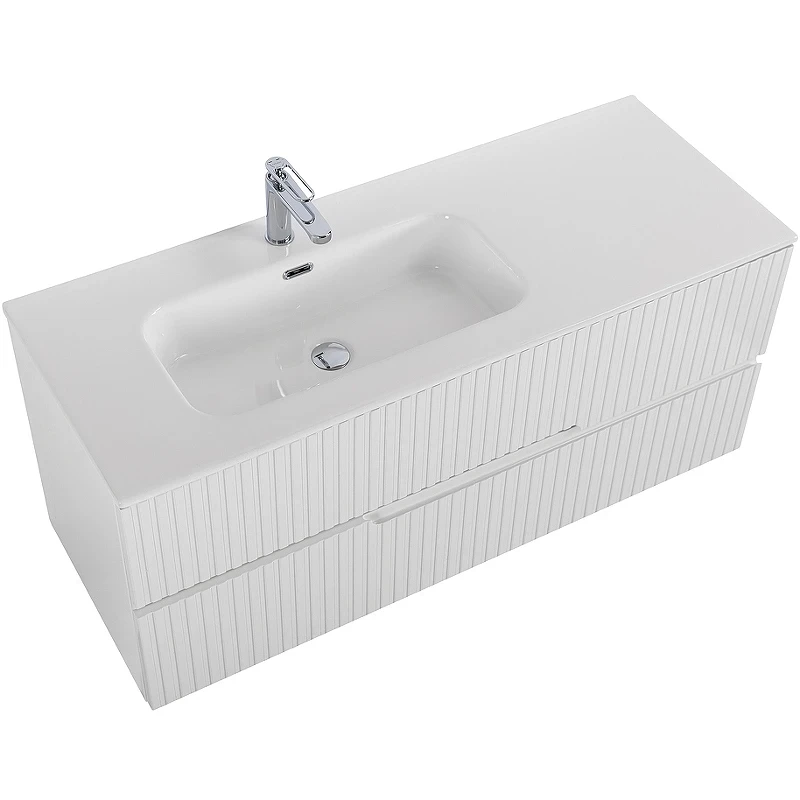Тумба под раковину Cezares Duet-N 120 L DUET-N-1200-2C-SO-BL-L подвесная Bianco Lucido МДФ / ЛДСП